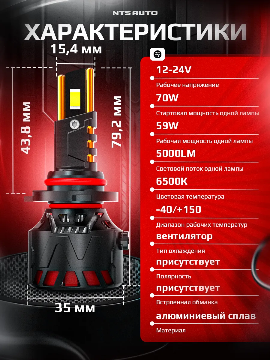 Светодиодные лампы ORION HB3/HB4/HIR2 6300K