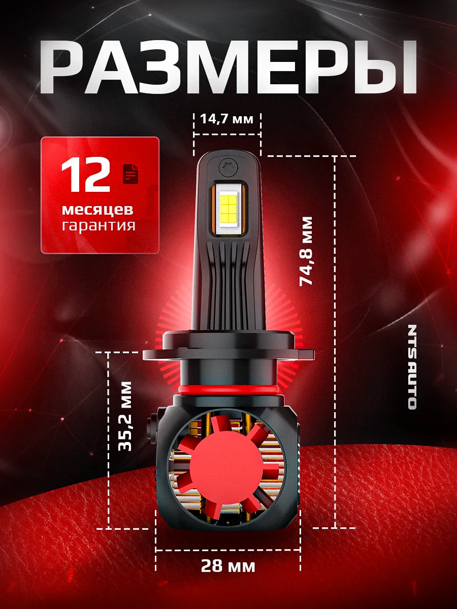 Светодиодные лампы A95 6300K H7 CANBUS