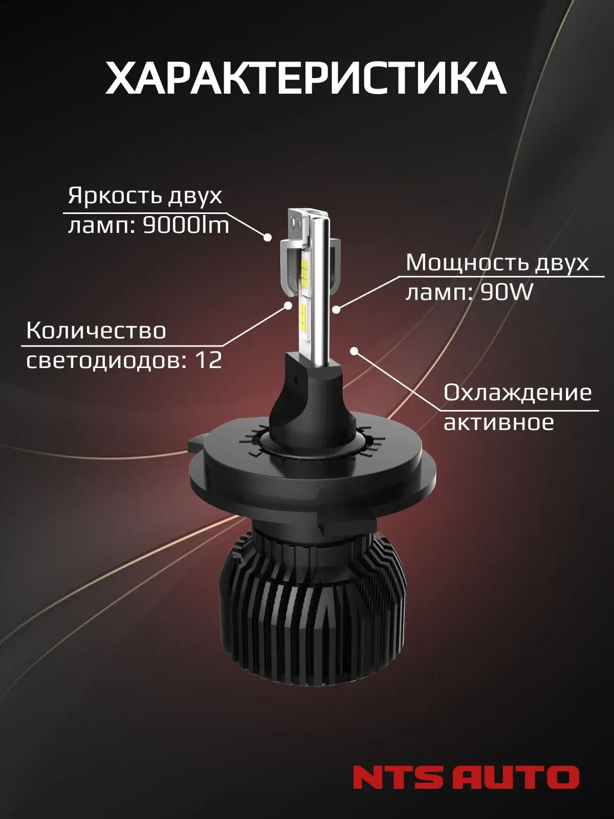 Светодиодные лампы C10 4300K H4 CANBUS