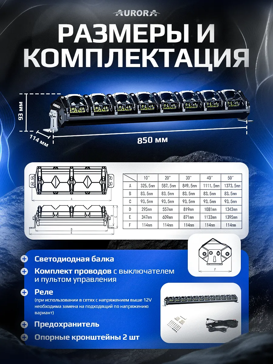 СВЕТОДИОДНАЯ БАЛКА 30" АДАПТИВНОГО СВЕТА АВРОРА EVOLVE RGB