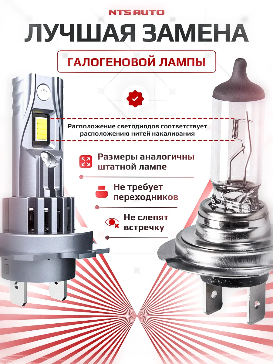 Светодиодные лампы A53 H7/H18 4300К