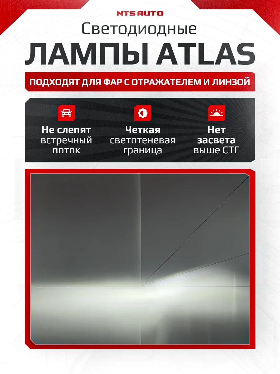 Светодиодные лампы ATLAS H4/H19 6300K