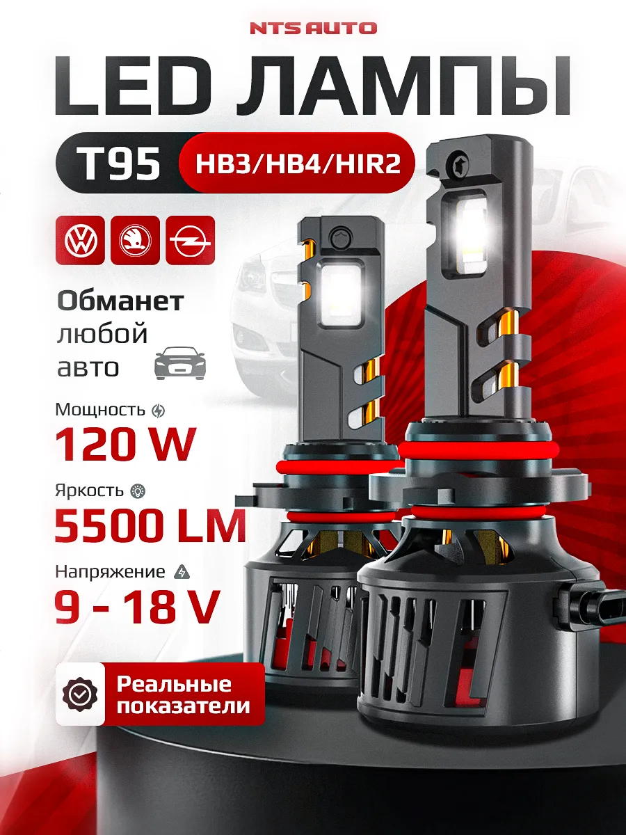 Светодиодная лампа T95 HB3/HB4/HIR2