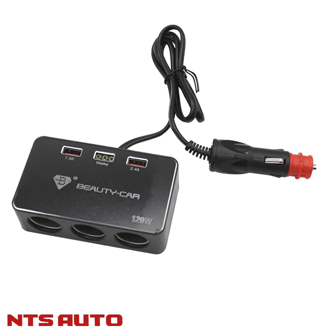 Разветвитель тройной + 2USB B-085