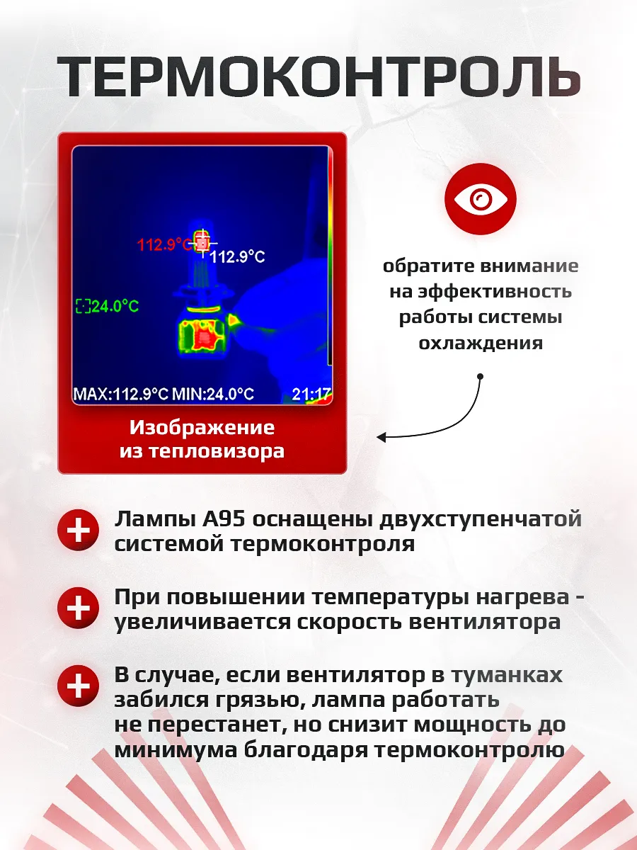Светодиодные лампы A95 4300K H7 CANBUS